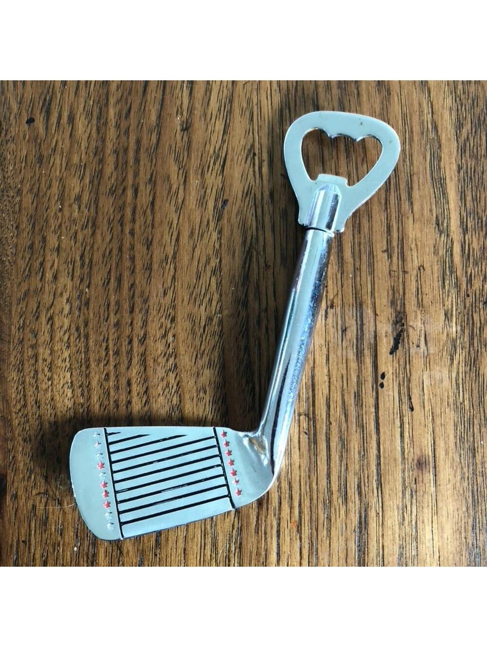 Vintage Chrome Golf Club Bottle Opener 6"
